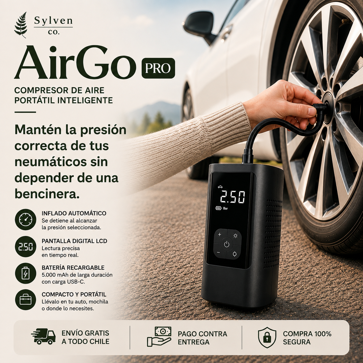 AirGo Pro | Compresor de Aire Portátil