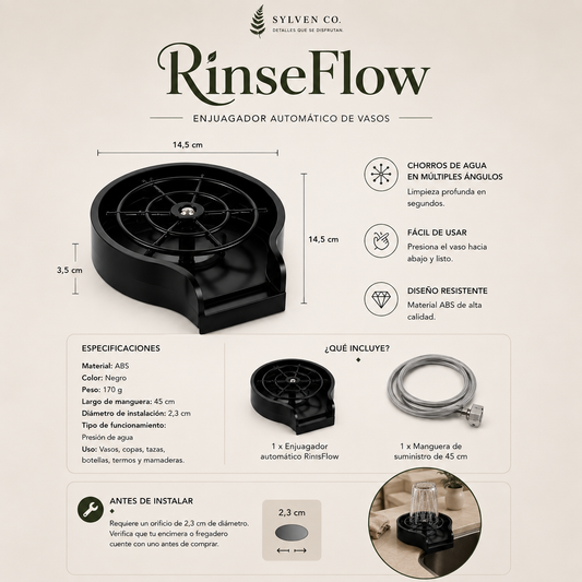 RinseFlow | Enjuagador Automático de Vasos