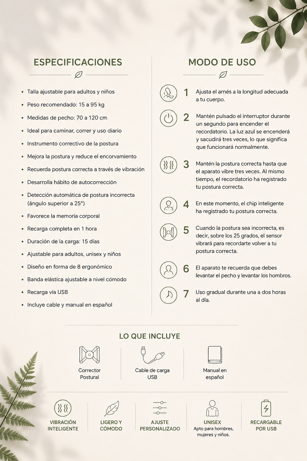 Corrector Postural Inteligente con Vibración